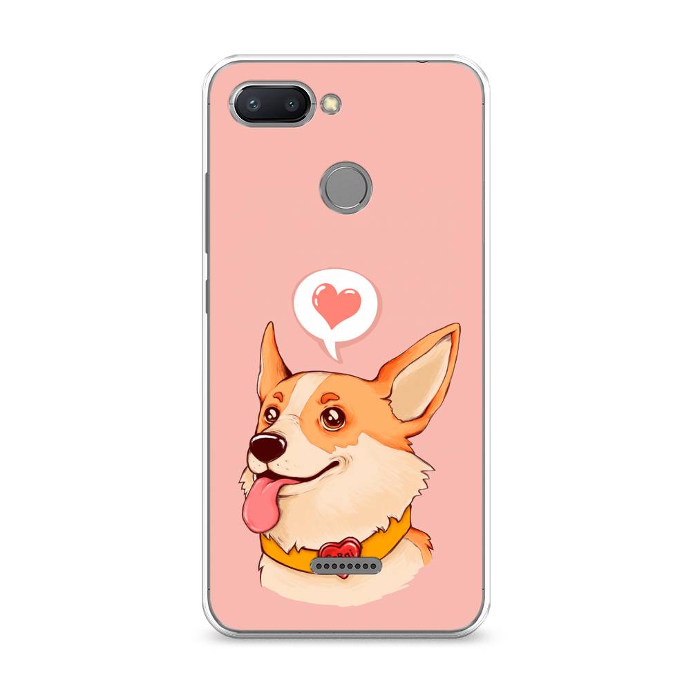 

Чехол на Xiaomi Redmi 6 "Корги язык", Розовый;коричневый, 33850-1