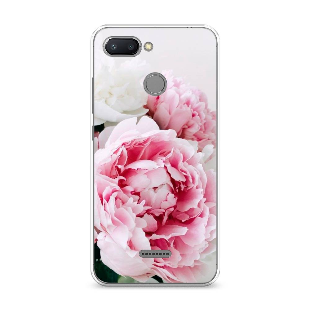 

Чехол на Xiaomi Redmi 6 "Розовые и белые пионы", Розовый;белый, 33850-2
