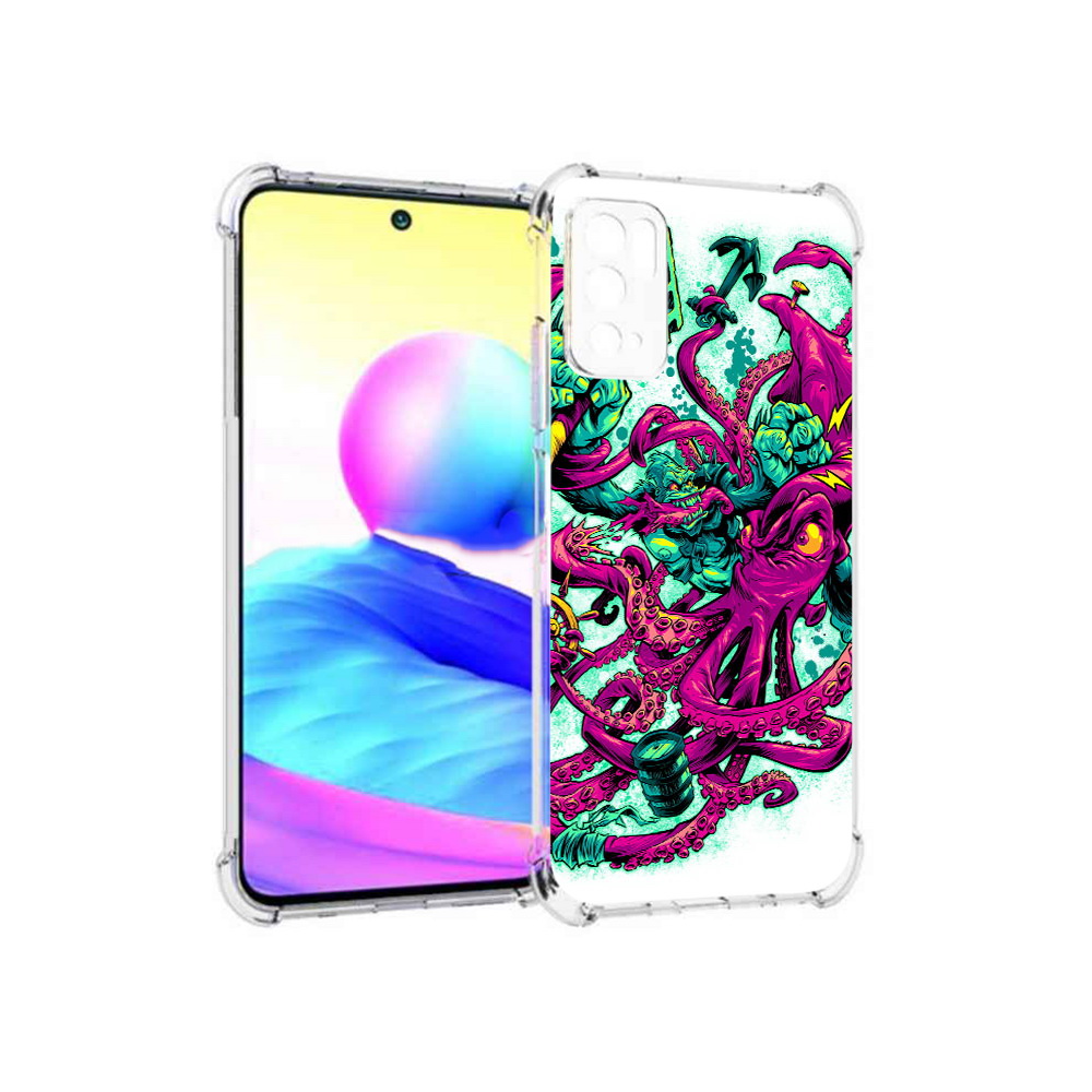 Чехол MyPads Tocco для Xiaomi Poco M3 Pro фиолетовый кракен