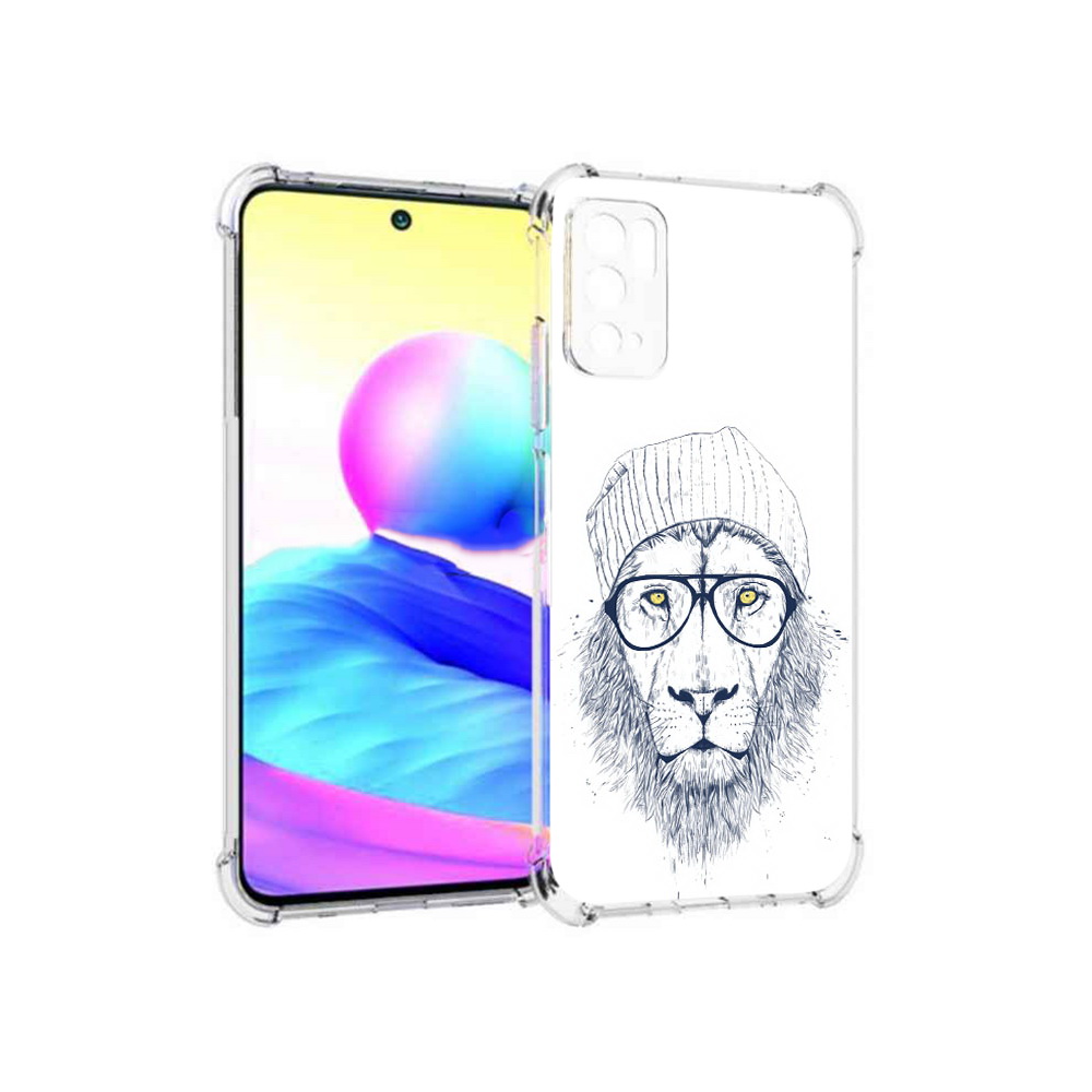 

Чехол MyPads Tocco для Xiaomi Poco M3 Pro хиппи лев, Прозрачный, Tocco