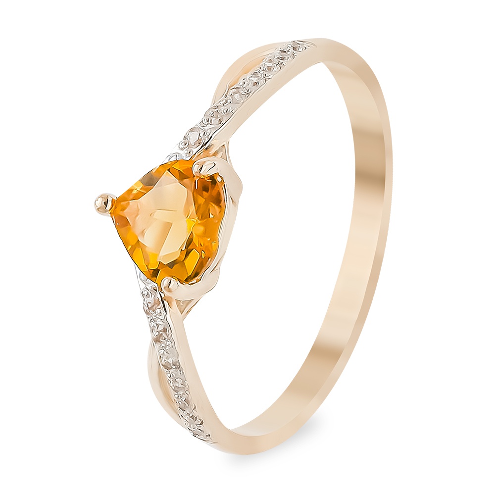 

Кольцо из золота р.  585Gold 201013181, цитрин\фианит, 201013181