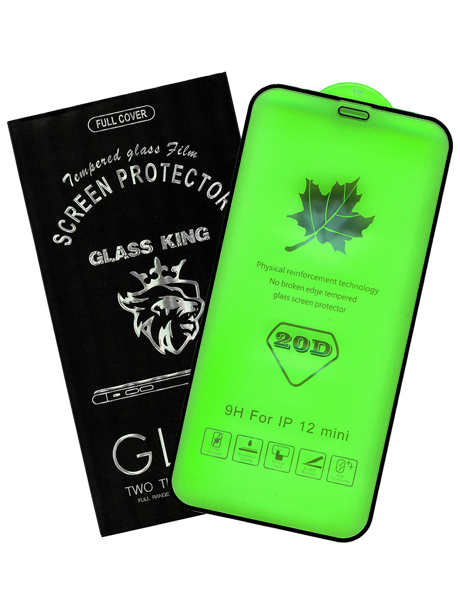 фото Защитное стекло glass king для apple iphone 12 mini/20d premium/полный клей, черная рамка