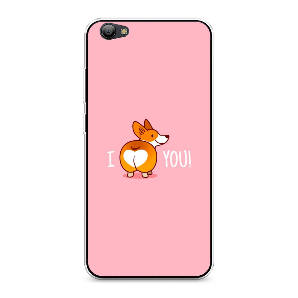 

Чехол на Vivo Y65 "Корги I love you", Розовый;коричневый;белый, 260550-1