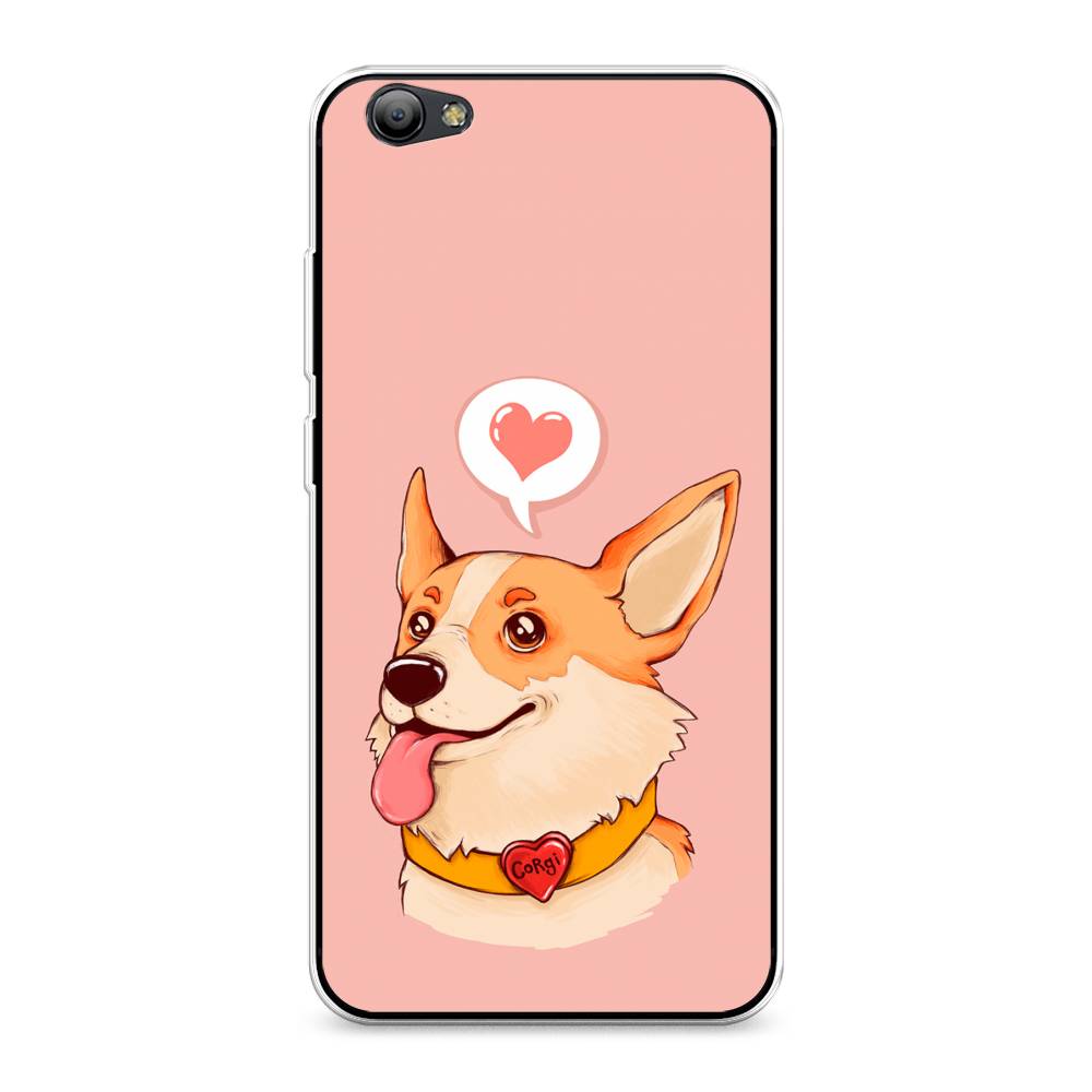 

Чехол на Vivo Y65 "Корги язык", Розовый;коричневый, 260550-1