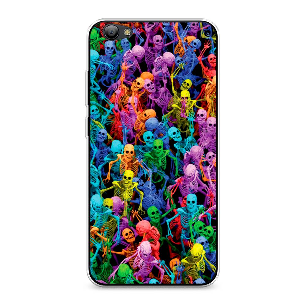 

Чехол на Vivo Y65 "Вечеринка скелетов", Фиолетовый;желтый;оранжевый, 260550-6