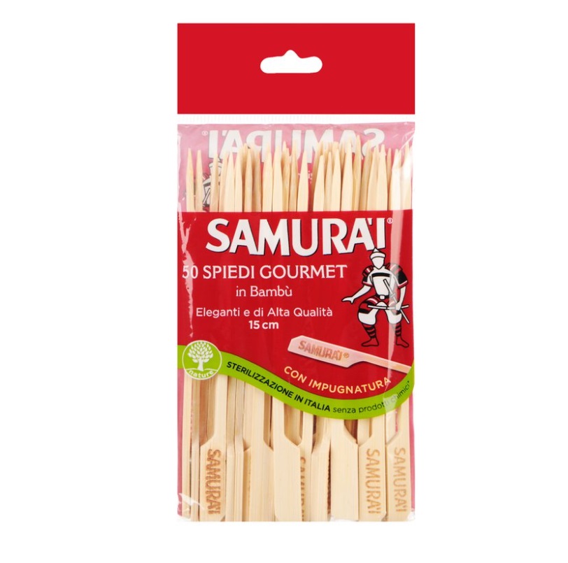 фото Шпажки samurai деревянные с бамбуковой рукояткой 50 шт