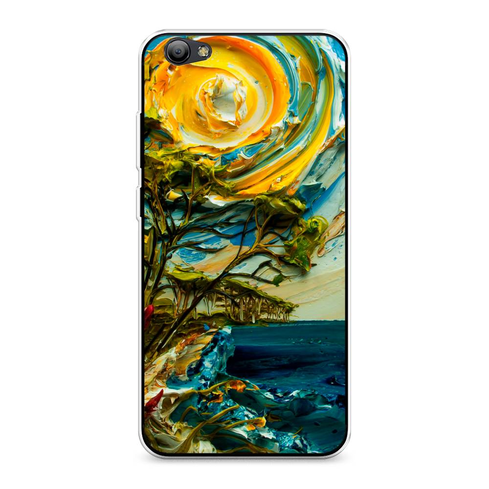 

Чехол на Vivo Y65 "Солнце живопись", Желтый;синий, 260550-4