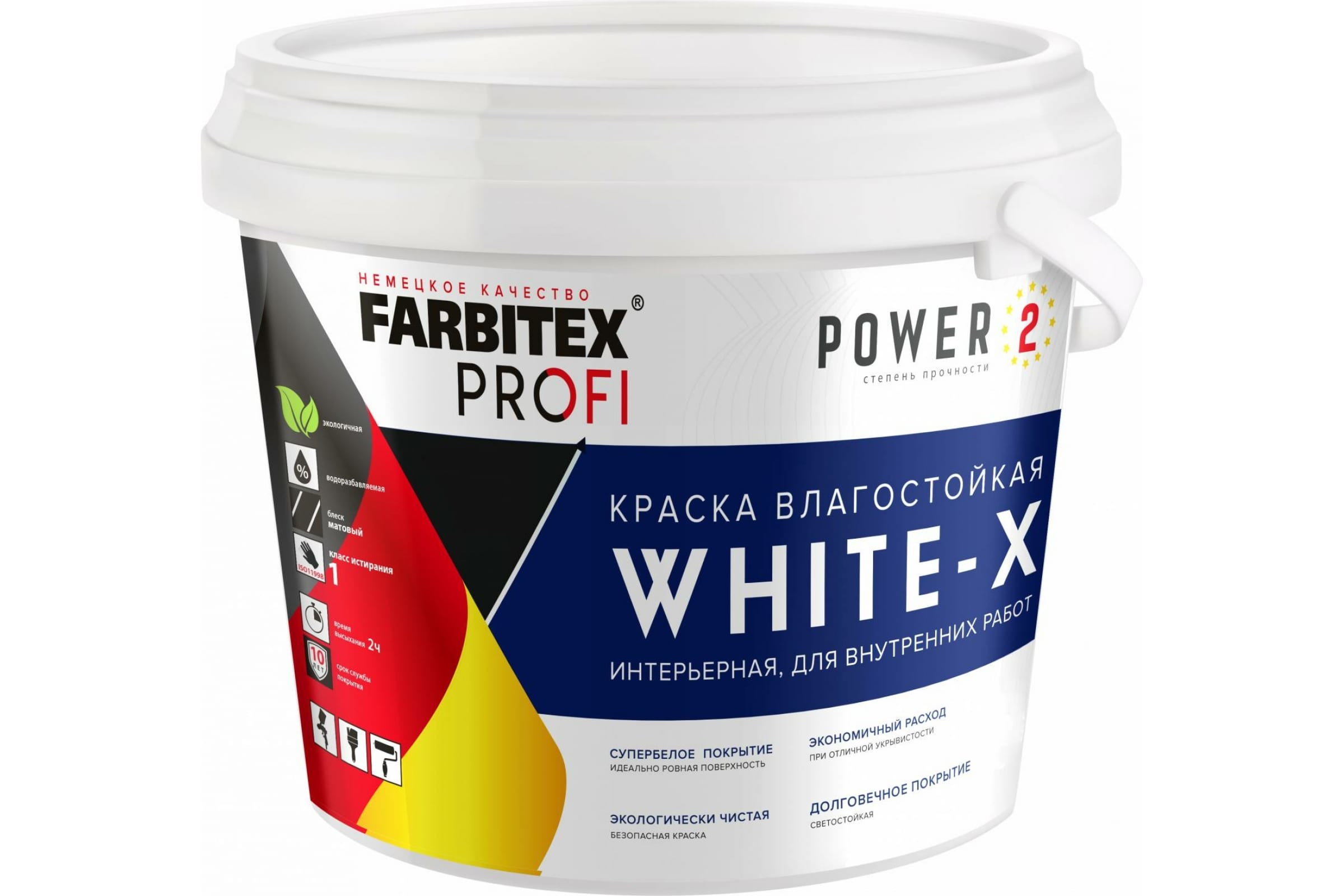 

FARBITEX Краска акриловая влагостойкая интерьерная супербелая база А ( 4300008750, Белый