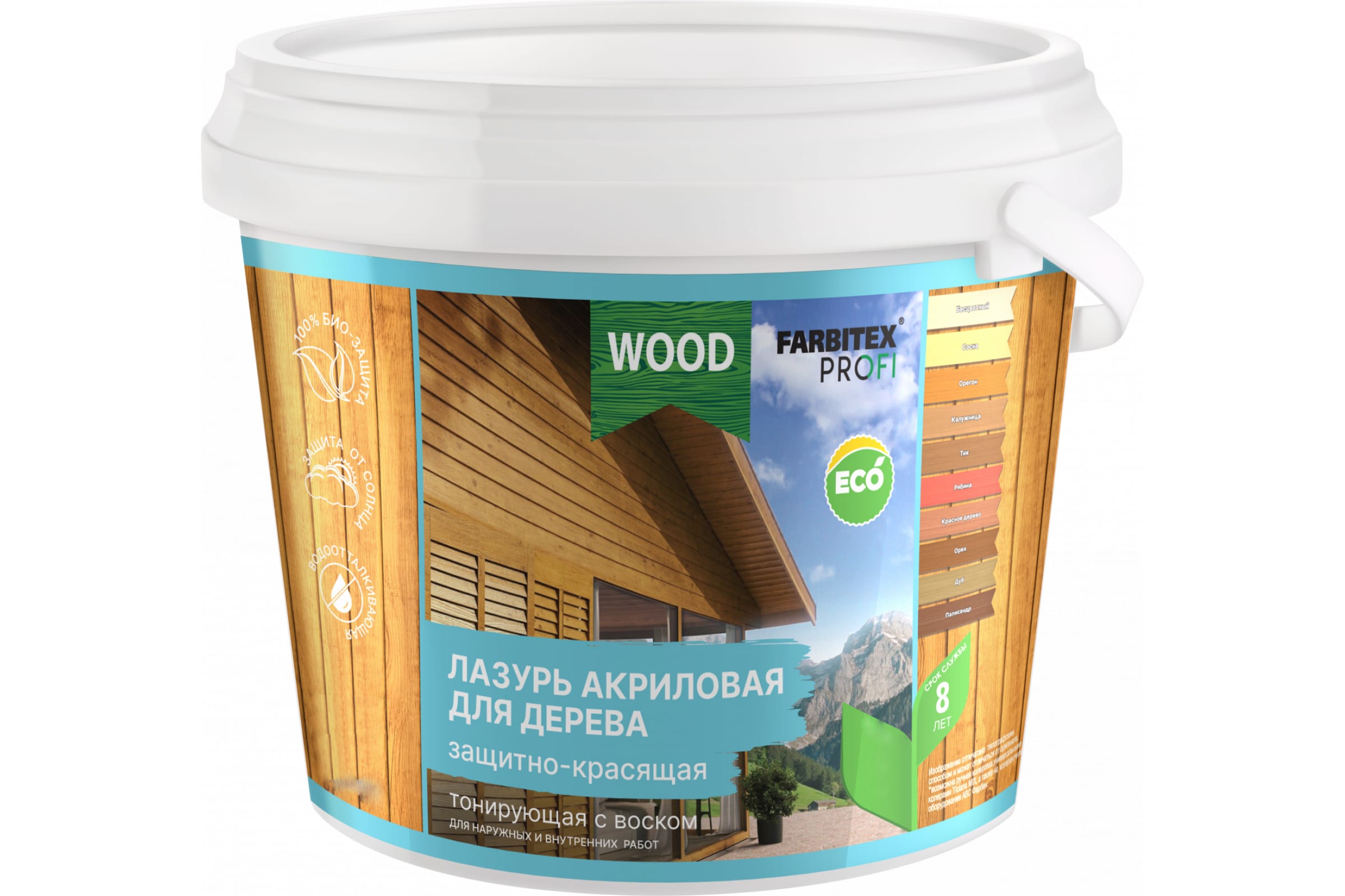 

FARBITEX Лазурь акриловая для дерева защитно-красящая красное дерево ( 4300007738, Желтый;красный