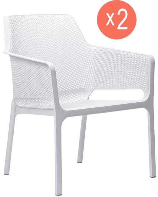 

Комплект из 2-х кресел садовых Nardi Net Relax 003/4032700000/set2 белый 86,5х67х71 см, Net Relax