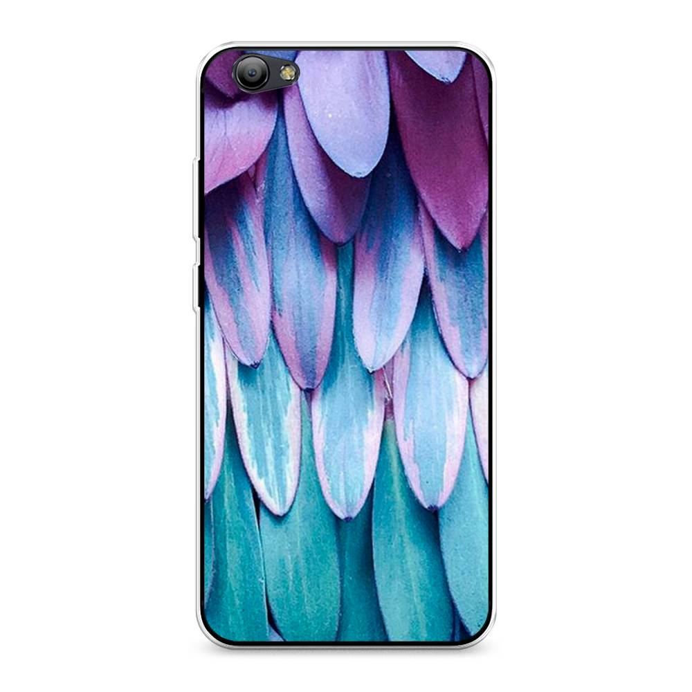 

Чехол на Vivo Y65 "Синее перо", Фиолетовый;голубой, 260550-3