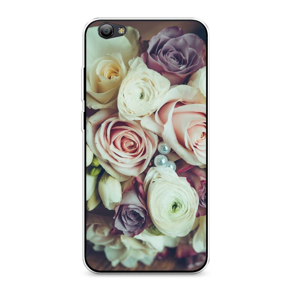 

Чехол на Vivo Y65 "Свадебный букет", Белый;фиолетовый, 260550-2