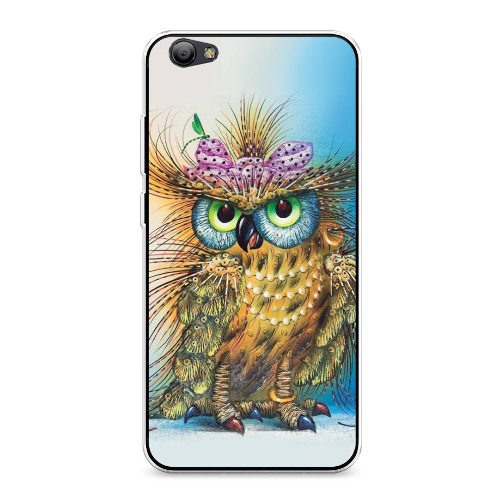

Чехол на Vivo Y65 "Модная сова", Коричневый;голубой, 260550-1