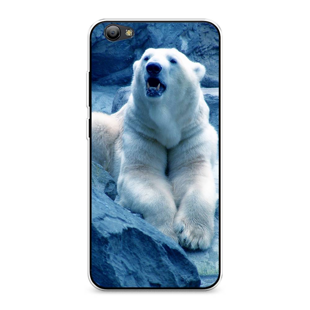 

Чехол на Vivo Y65 "Белый медведь", Голубой;белый, 260550-1