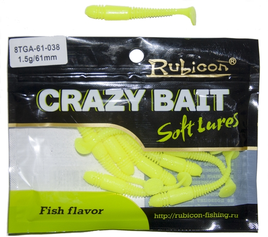 

Силиконовая приманка RUBICON Crazy Bait TGA 1.5g, 61mm, цвет 038 (10 шт), Желтый, Crazy Bait TGA