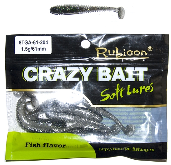 

Силиконовая приманка RUBICON Crazy Bait TGA 1.5g, 61mm, цвет 204 (10 шт), Черный, Crazy Bait TGA