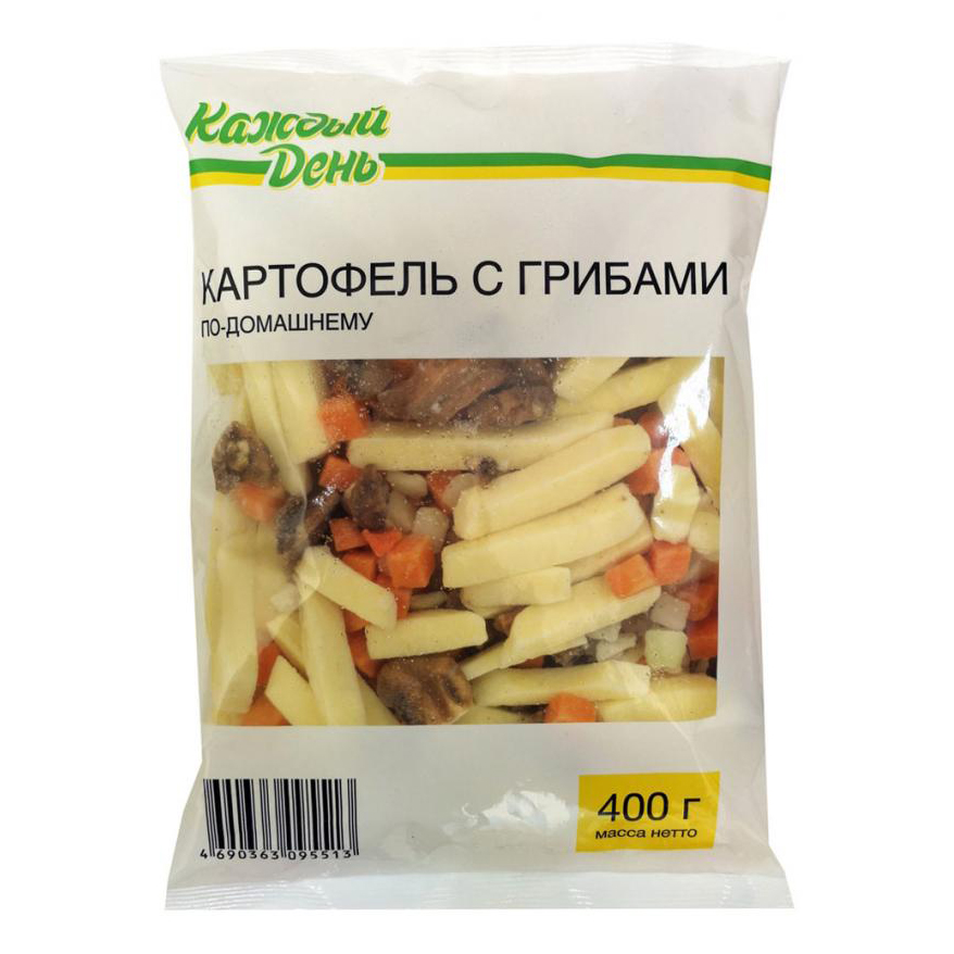 

Овощная смесь Каждый день Картофель с грибами по-домашнему замороженная 400 г