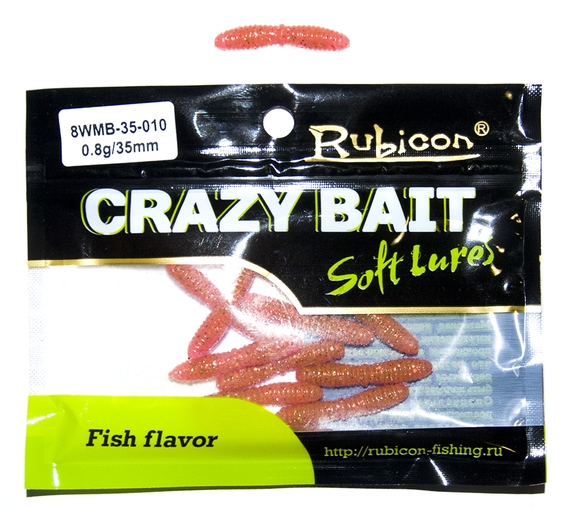 

Силиконовая приманка RUBICON Crazy Bait WMB 0.8g, 35mm, цвет 010 (12 шт), Оранжевый, Crazy Bait WMB