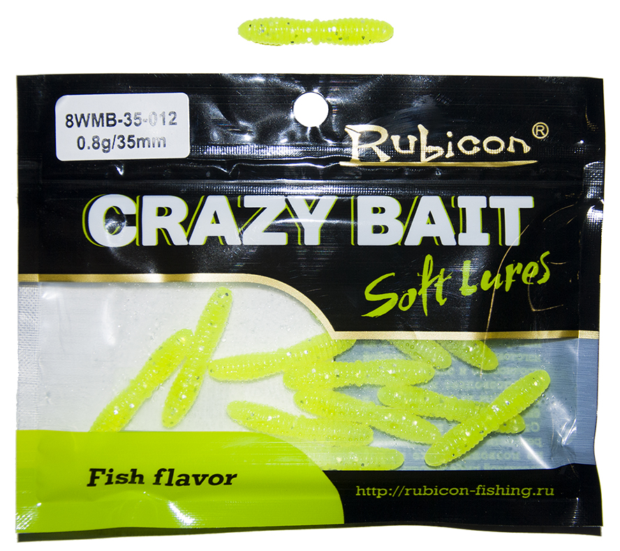 

Силиконовая приманка RUBICON Crazy Bait WMB 0.8g, 35mm, цвет 012 (12 шт), Желтый, Crazy Bait WMB