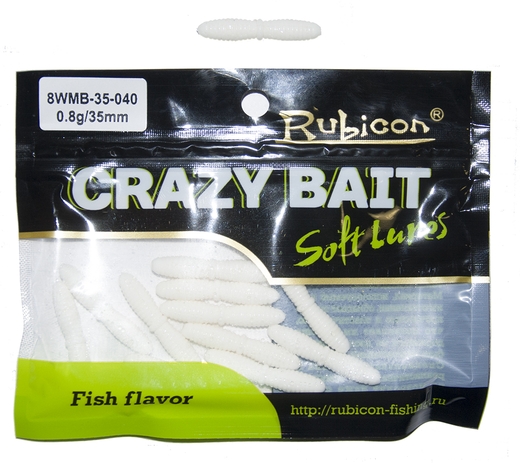 

Силиконовая приманка RUBICON Crazy Bait WMB 0.8g, 35mm, цвет 040 (12 шт), Белый, Crazy Bait WMB