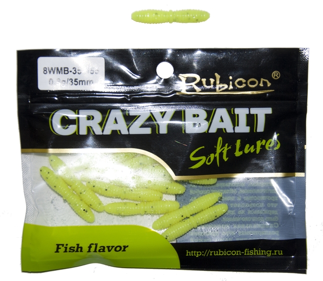 

Силиконовая приманка RUBICON Crazy Bait WMB 0.8g, 35mm, цвет 055 (12 шт), Желтый, Crazy Bait WMB