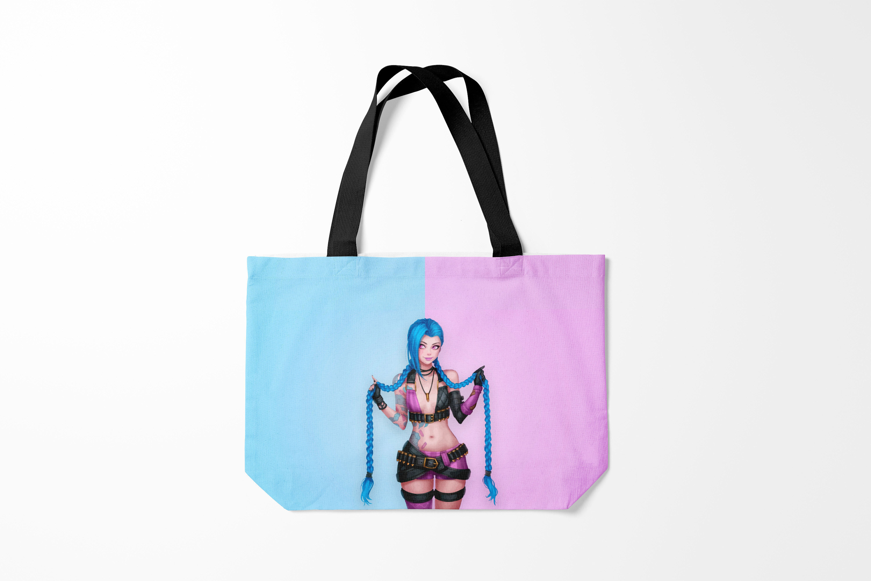 

Сумка шoппер унисекс Burnettie League Of Legends Jinx, розовый; голубой, League Of Legends Jinx