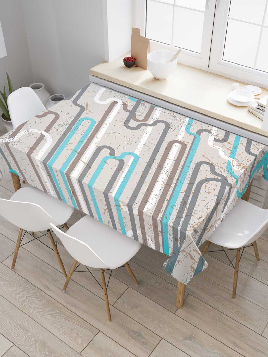 

Скатерть прямоугольная JoyArty "Линии непонимания" из сатена, 120x145 см, Линии непонимания