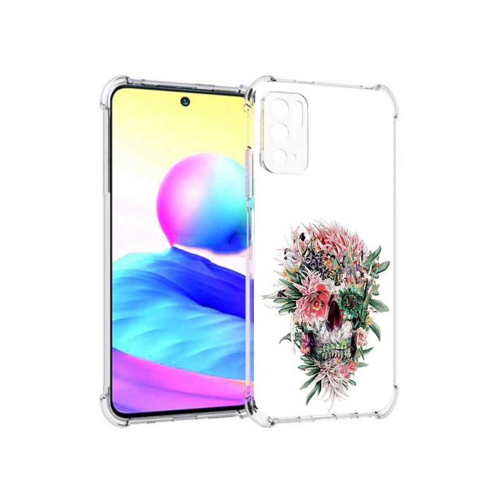 

Чехол MyPads Tocco для Xiaomi Poco M3 Pro череп из цветов, Прозрачный, Tocco