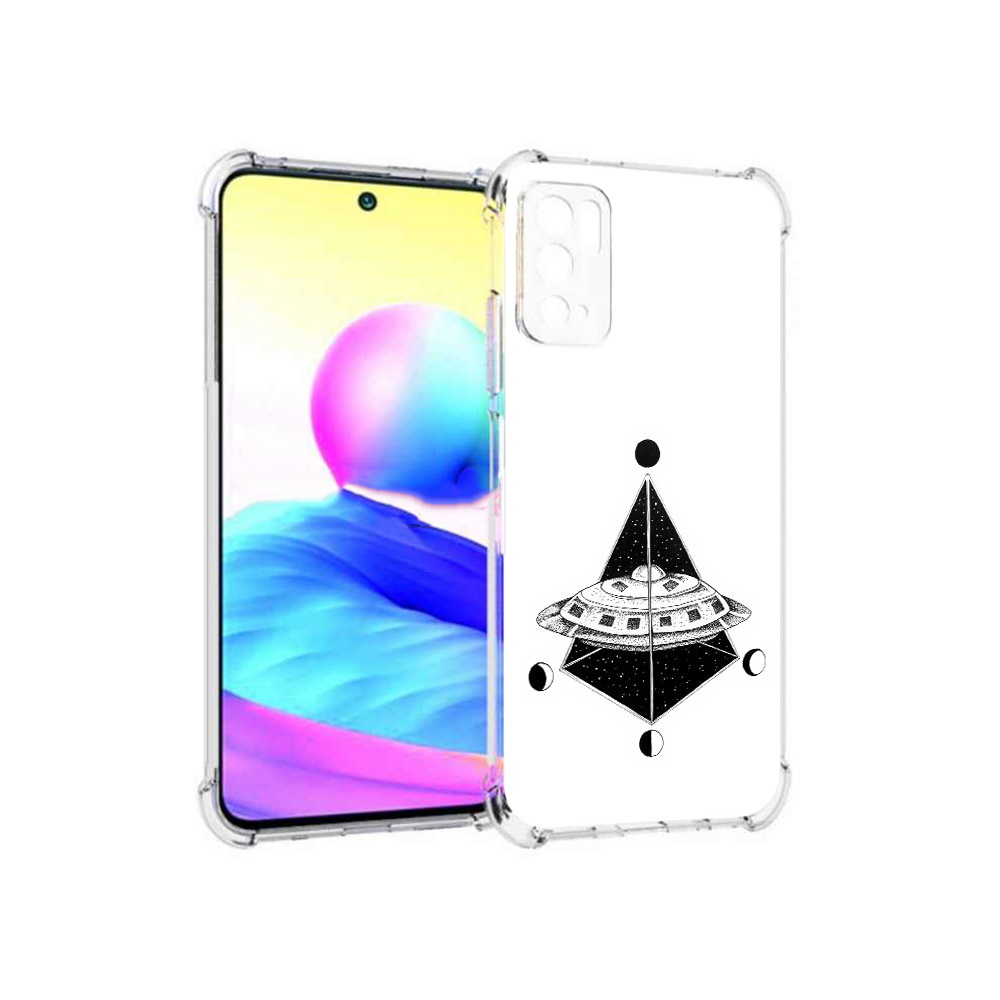 

Чехол MyPads Tocco для Xiaomi Poco M3 Pro черно белая летающая тарелка, Прозрачный, Tocco