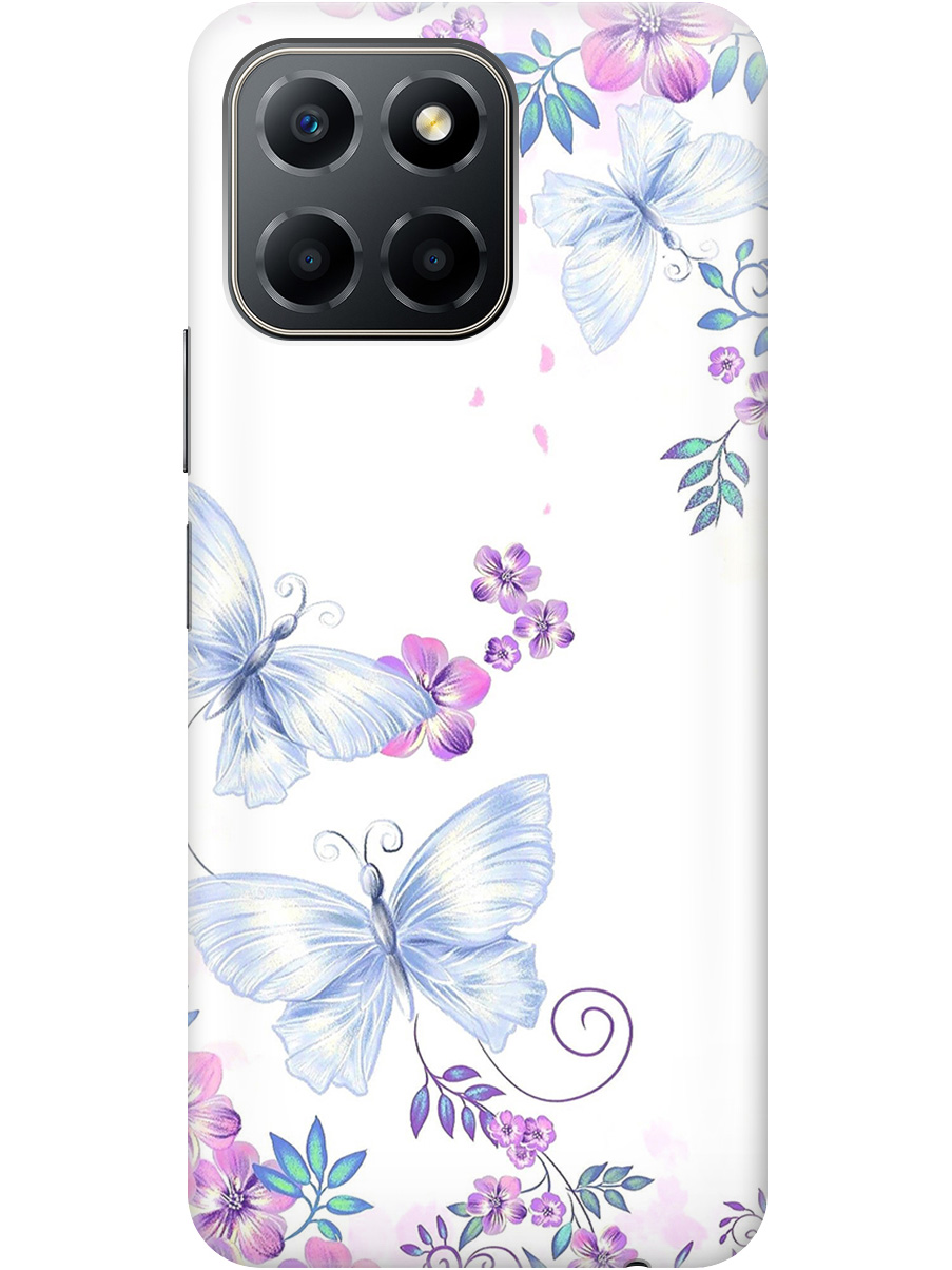 

Силиконовый чехол на Honor X6 / X8 5G с рисунком "Бабочки и фиалки" прозрачный, Белый;фиолетовый, 20000879