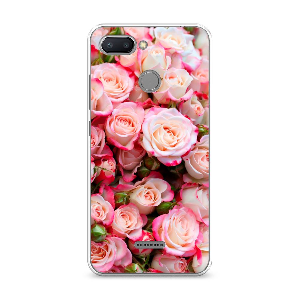 

Чехол на Xiaomi Redmi 6 "Много роз", Розовый, 33850-2