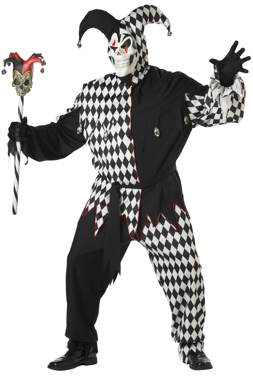 

Костюм карнавальный California Costumes Дьявольский шут черно-белый р.Plus XXL (54-58), k01627