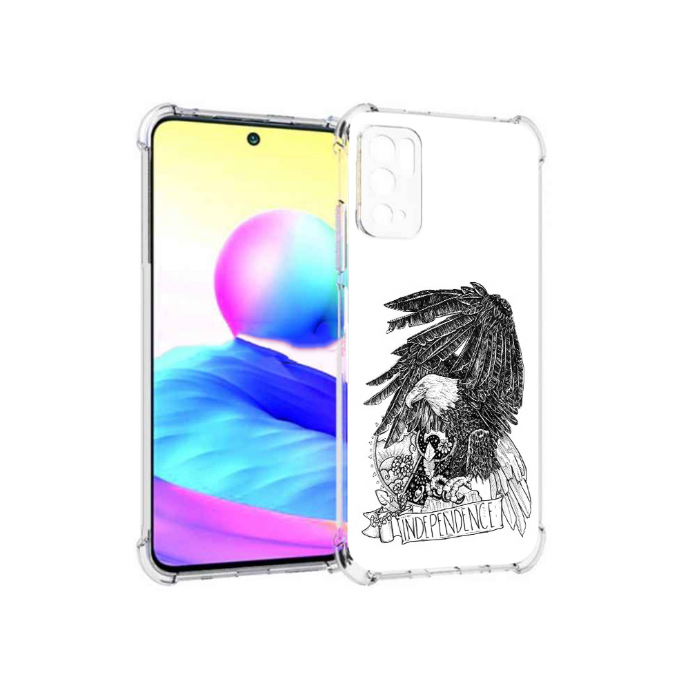 

Чехол MyPads Tocco для Xiaomi Poco M3 Pro черно белый сокол, Прозрачный, Tocco