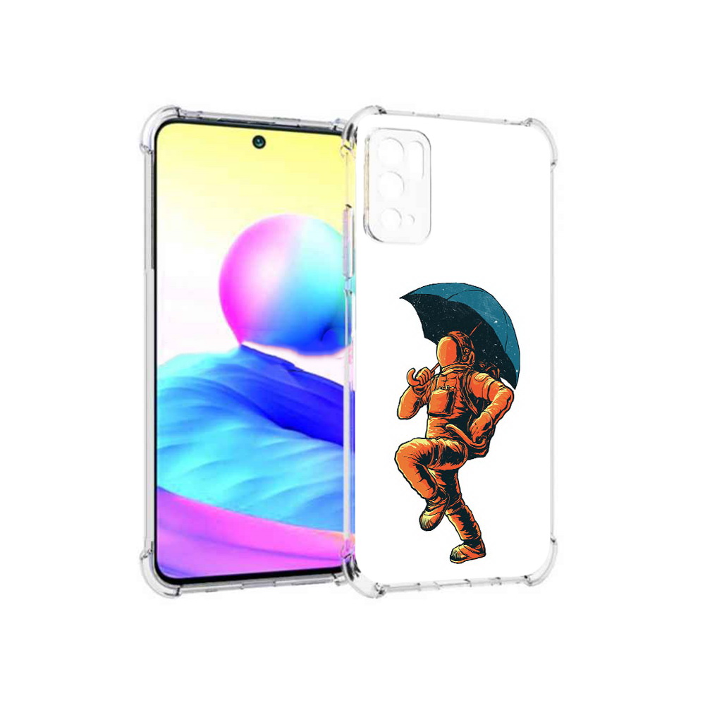 

Чехол MyPads Tocco для Xiaomi Poco M3 Pro шагающий космонавт с зонтом, Прозрачный, Tocco