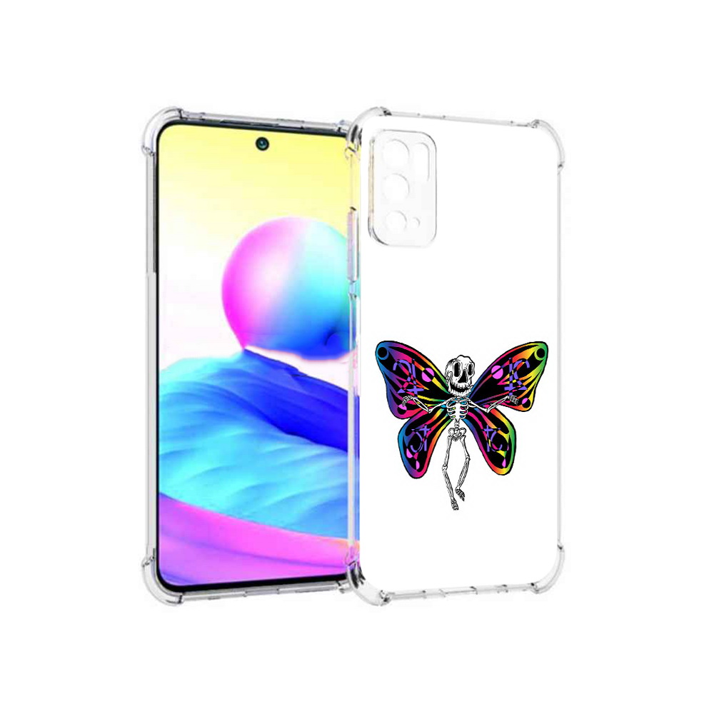 

Чехол MyPads Tocco для Xiaomi Poco M3 Pro эффект бабочки, Прозрачный, Tocco