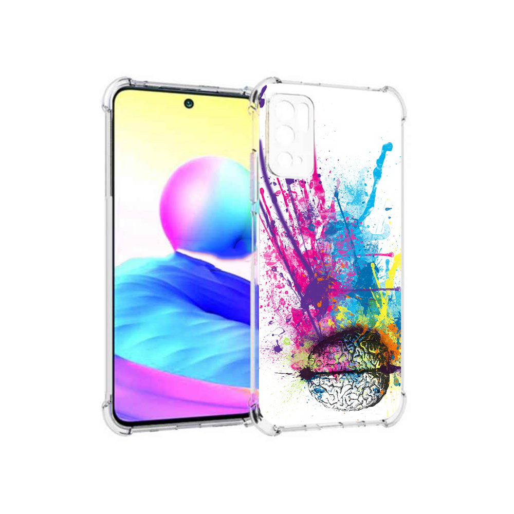 

Чехол MyPads Tocco для Xiaomi Poco M3 Pro яркий красочный мозг, Прозрачный, Tocco