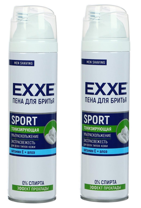 Пена для бритья EXXE Sport Energy Cool Effect, 200мл, 2шт набор мужской festiva blue marine sport шампунь для волос 250мл и пена для бритья 200мл