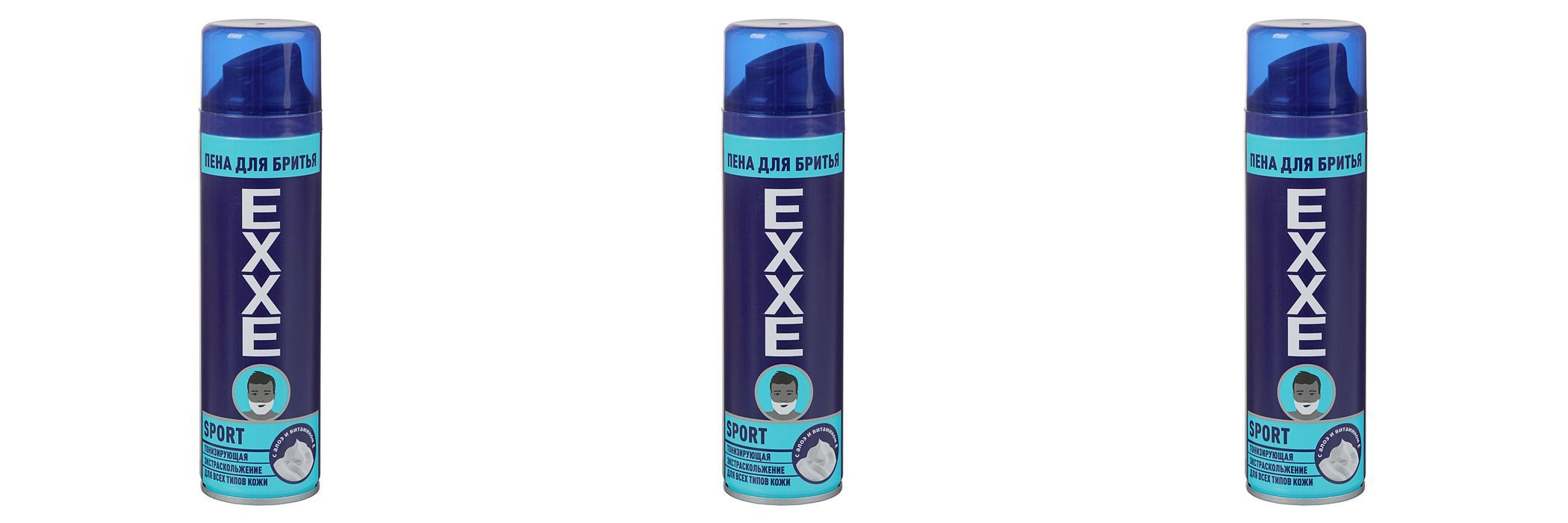 Пена для бритья EXXE Sport Energy Cool Effect, 200мл, 3шт пена для бритья 3 effect gentlemen