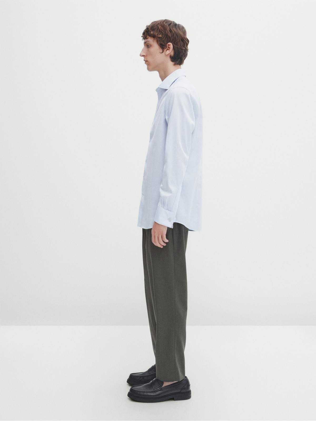 

Рубашка мужская Massimo Dutti 0161/161-I2024 голубая 38, Голубой, 0161/161-I2024