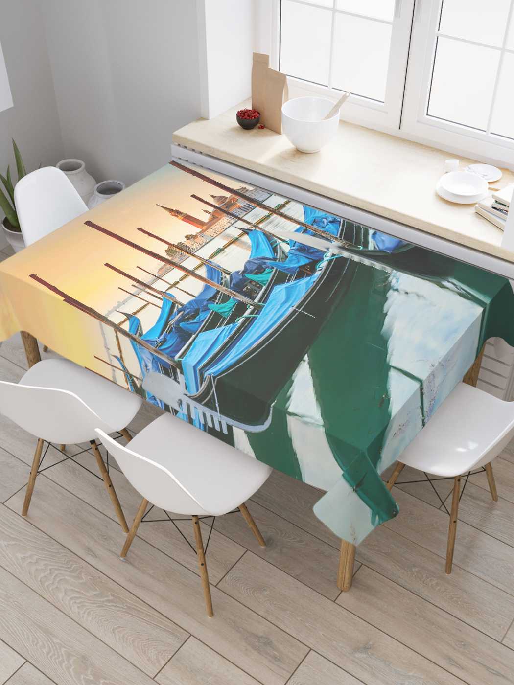 

Скатерть прямоугольная JoyArty "Лодочная гавань" из сатена, 120x145 см, Лодочная гавань