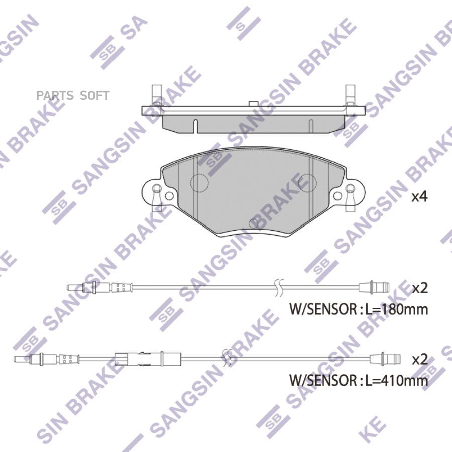 

Колодки Тормозные Ситроен/Citroen C5 1.6d/2.0d/1.8/2.0 01- Передние Sangsin brake арт. SP4