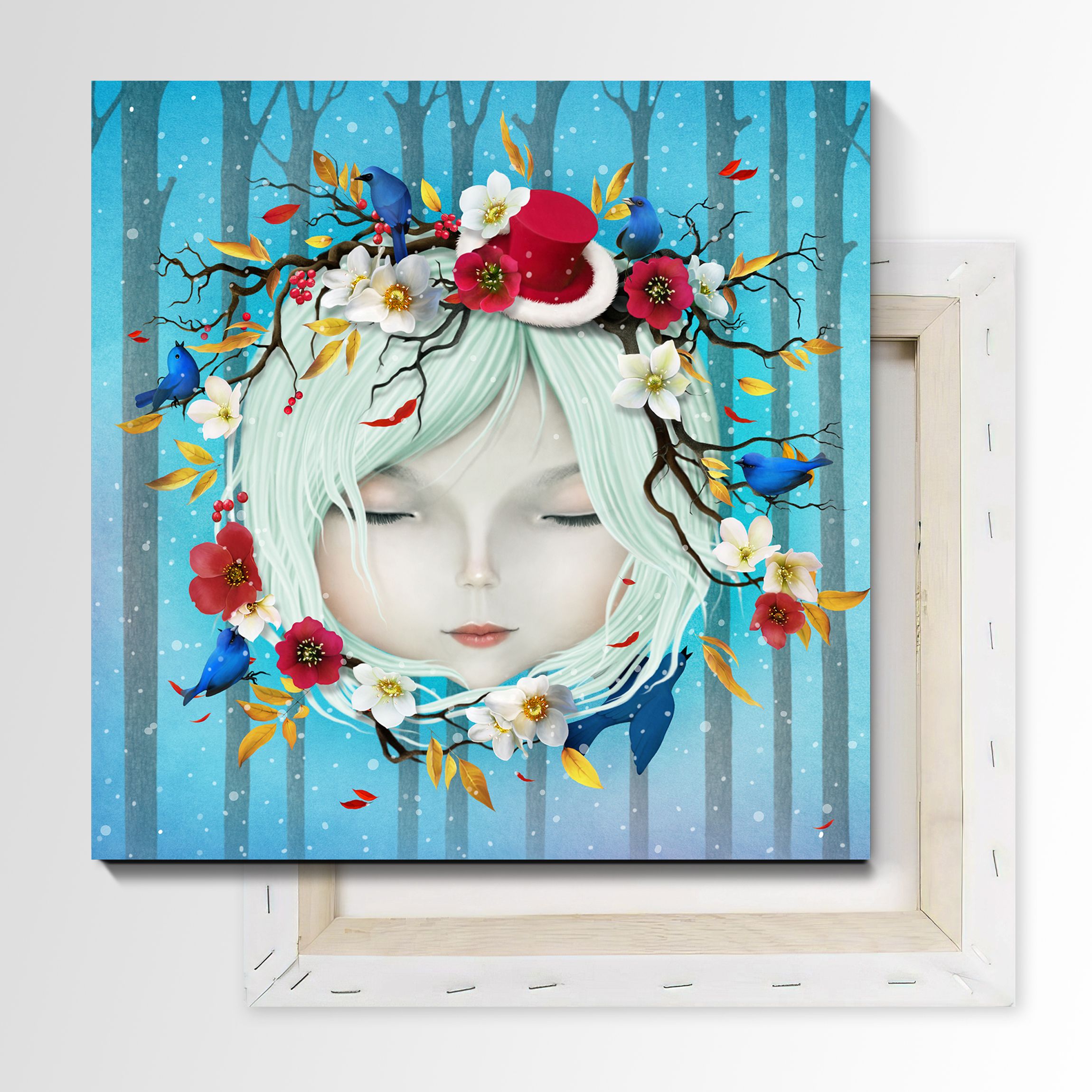 

Картина Prostokartina на холсте Девушка с цветами 90х90 см 389481395, 389481395