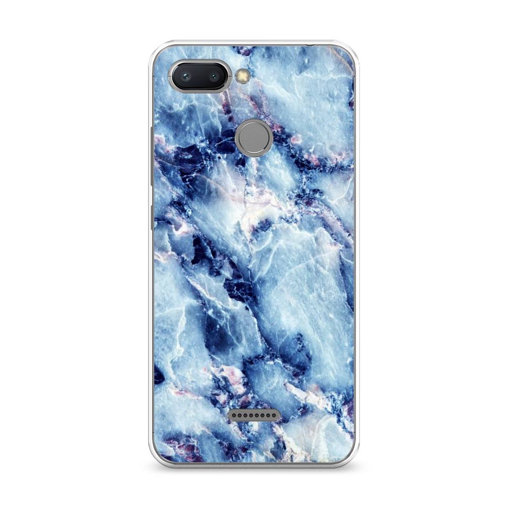 

Чехол на Xiaomi Redmi 6 "Мрамор с синими прожилками", Синий, 33850-3
