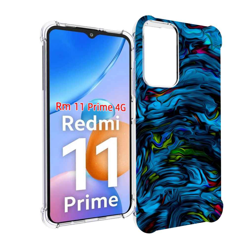 

Чехол MyPads голубая краска в темноте для Xiaomi Redmi 11 Prime 4G, Прозрачный, Tocco