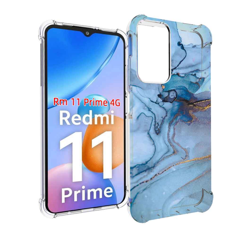 

Чехол MyPads голубой мрамор для Xiaomi Redmi 11 Prime 4G, Прозрачный, Tocco