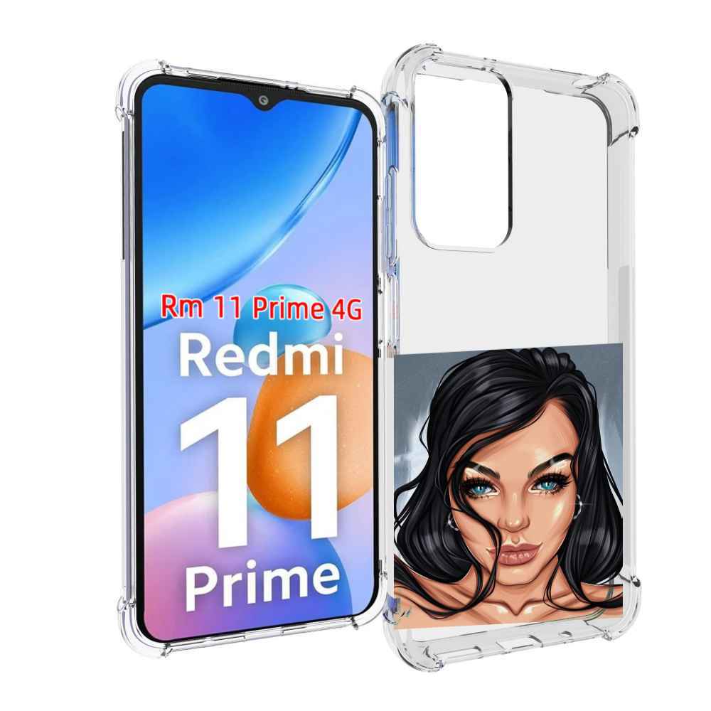 

Чехол MyPads голубые-глаза-у-брюнетки женский для Xiaomi Redmi 11 Prime 4G, Прозрачный, Tocco