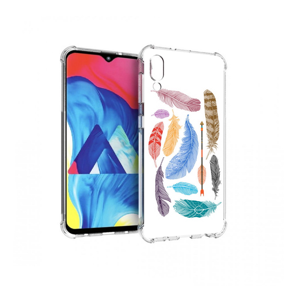 

Чехол MyPads Tocco для Samsung Galaxy M10 разноцветные перья (PT128878.532.572), Прозрачный, Tocco