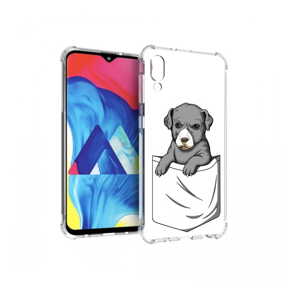 

Чехол MyPads Tocco для Samsung Galaxy M10 собачка в кармане (PT128878.532.611), Прозрачный, Tocco