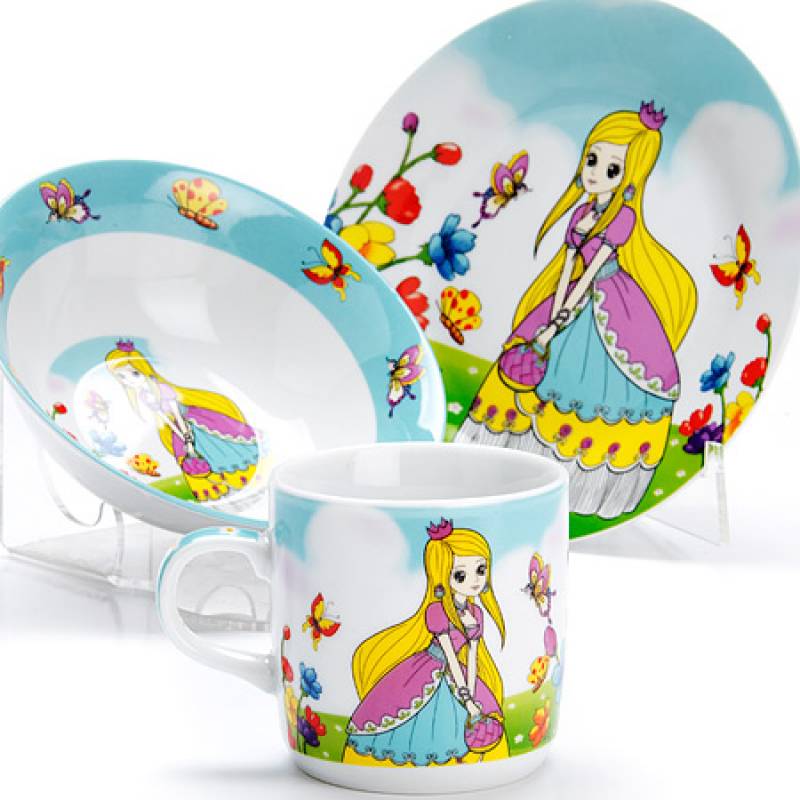 фото Набор посуды loraine принцесса с рисунком 3 предмета