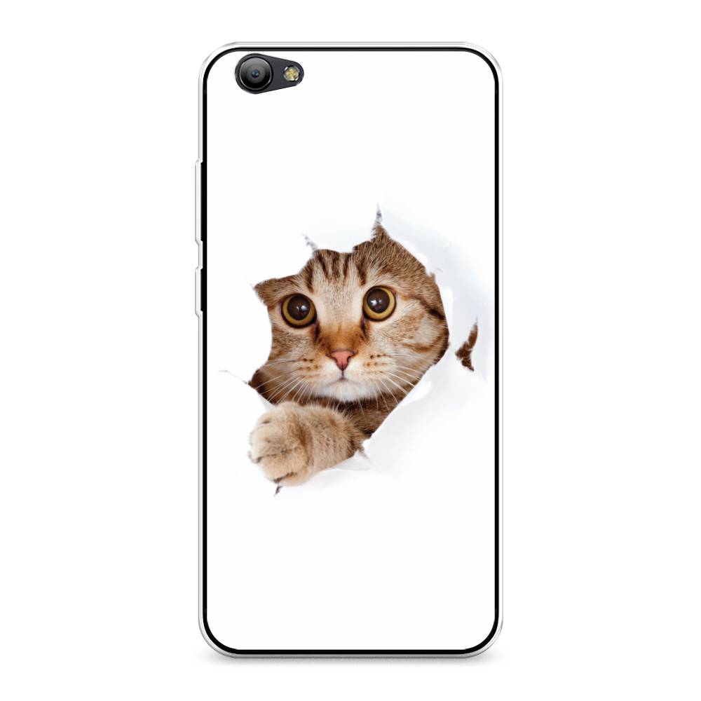 

Чехол на Vivo Y65 "Кот и бумага", Белый;коричневый, 260550-1